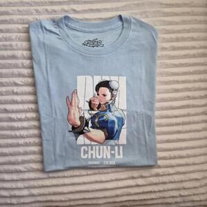 Dim Mak Street Fighter Chun-Li Graphic T-Shirt Light Blue XL